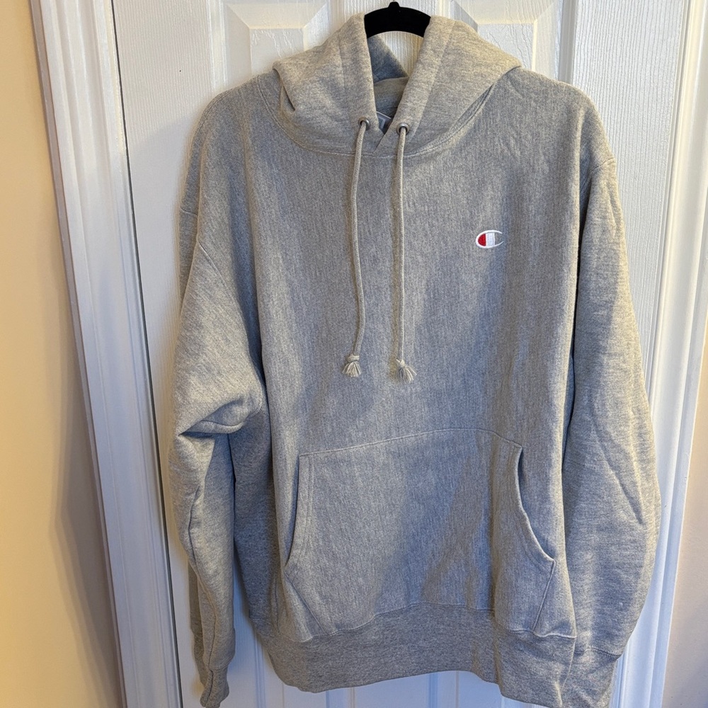 Champion Light Grey Reverse Weave Hoodie